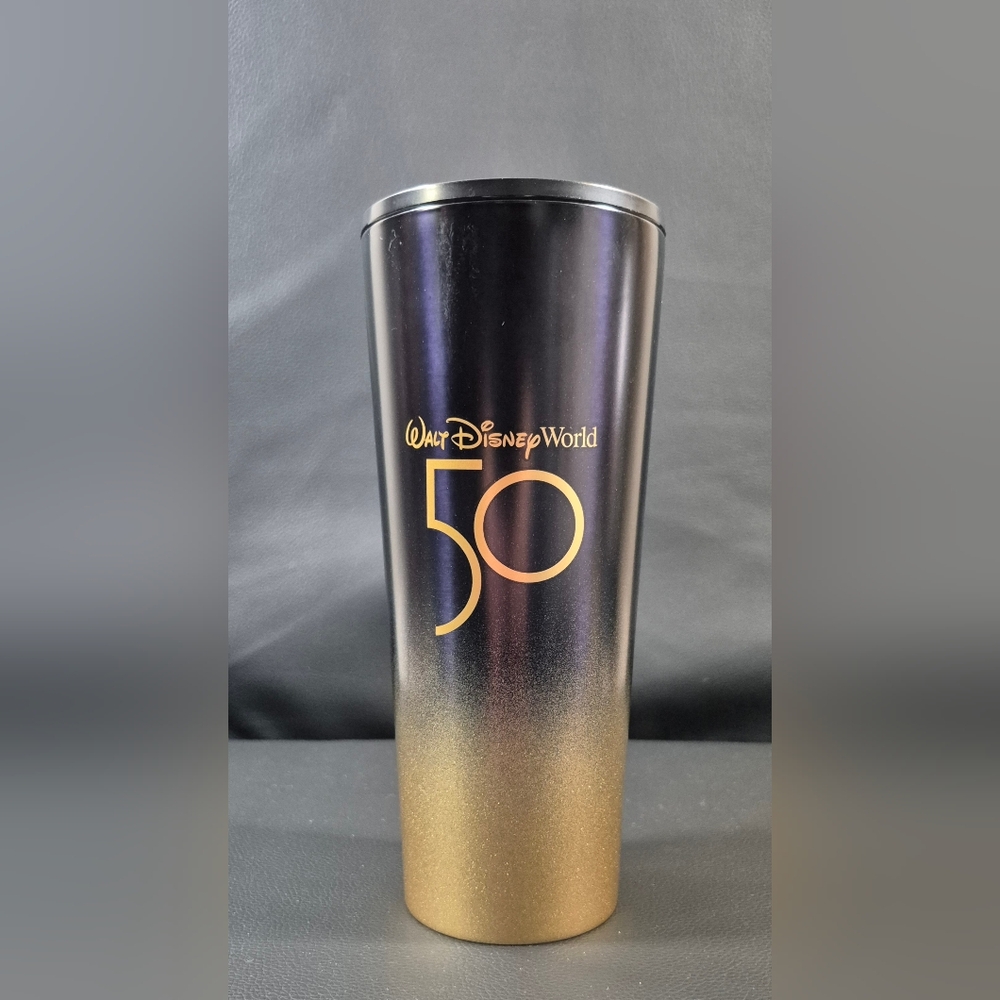 Walt Disney World 50th Anniversary Metal Gradient Starbucks Tumbler Cup No Straw